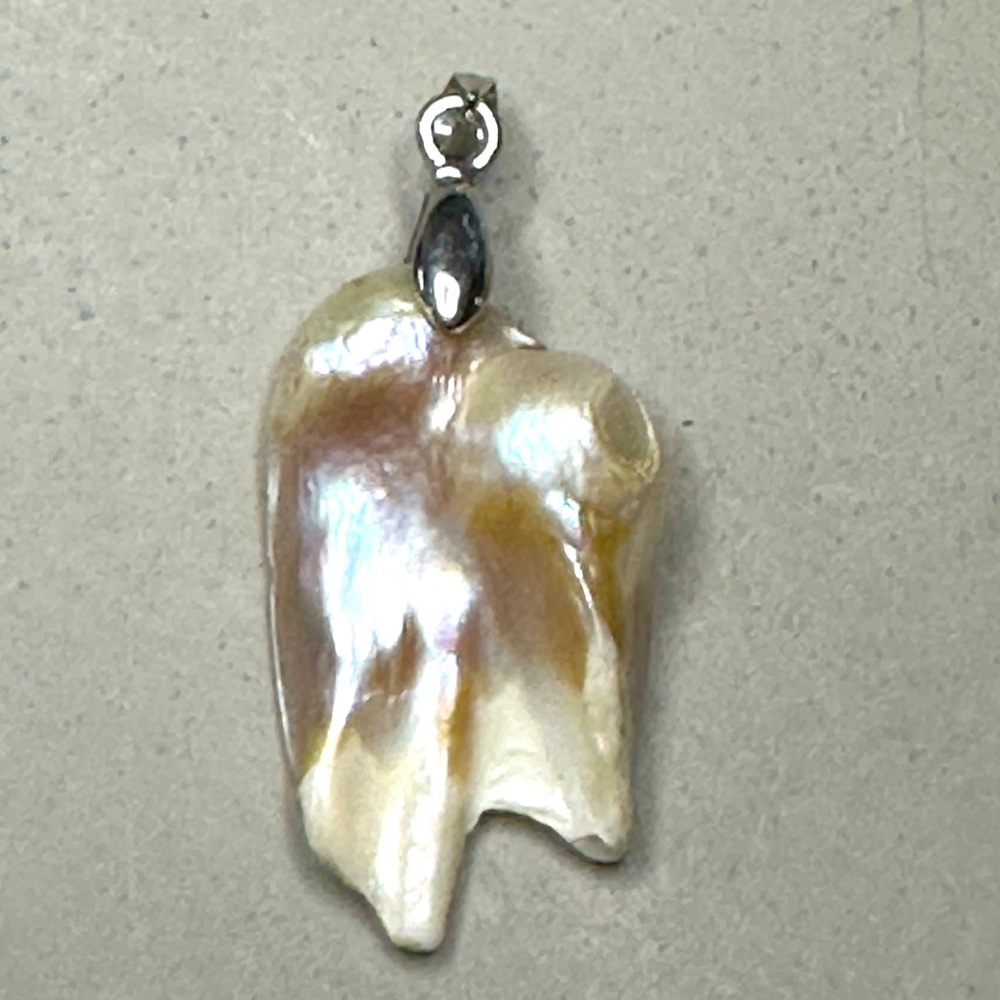 Blister Pearl Necklace with Sterling Chain